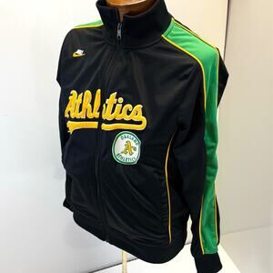 Vtg Oakland Athletics Nike Cooperstown Collection MLB Full Zip Track Jacket Sz L